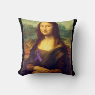 Mona Lisa mit Lila Band Kissen