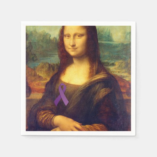 Mona Lisa mit Lila Band Serviette (Vorderseite)