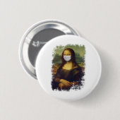 Mona Lisa mit Maske Button (Vorne & Hinten)