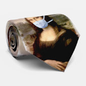 Mona Lisa mit Maske Da Vinci Spoofing The Arts Krawatte (Gerollt)