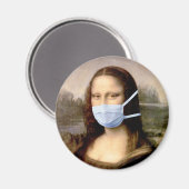 Mona Lisa mit Maske Da Vinci Spoofing The Arts Magnet (Vorderseite/Rückseite)
