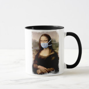 Mona Lisa mit Maske Da Vinci veräppelt die Kunst Tasse