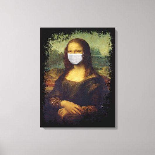 Mona Lisa mit Maske Leinwanddruck (Vorderseite)