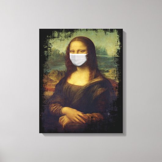Mona Lisa mit Maske Leinwanddruck (Vorderseite)