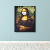Mona Lisa mit Maske Leinwanddruck (Insitu (Holzboden))
