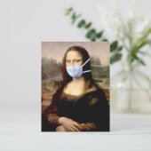 Mona Lisa mit Maske Postkarte (Stehend Vorderseite)