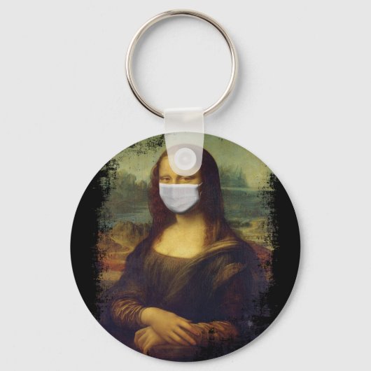 Mona Lisa mit Maske Schlüsselanhänger (Vorderseite)