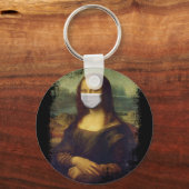 Mona Lisa mit Maske Schlüsselanhänger (Vorderseite)