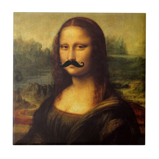 Mona Lisa mit Mustache Fliese (Vorderseite)