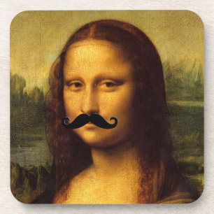 Mona Lisa mit Mustache Getränkeuntersetzer