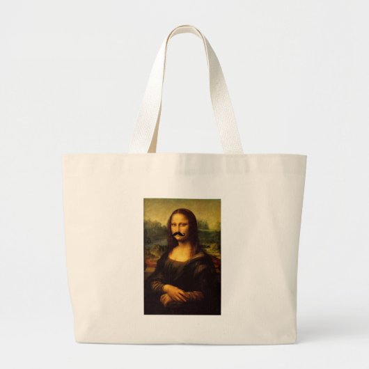 Mona Lisa mit Mustache Jumbo Stoffbeutel (Vorne)