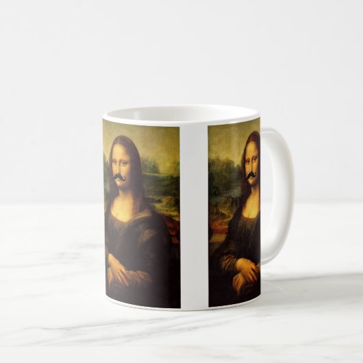 Mona Lisa mit Mustache Kaffeetasse (VorderseiteRechts)