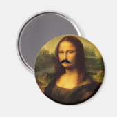 Mona Lisa mit Mustache Magnet (Vorderseite/Rückseite)