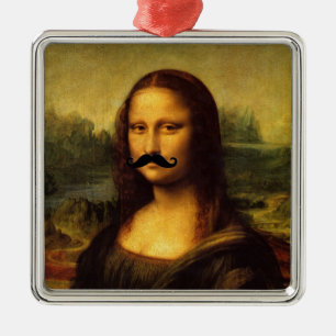 Mona Lisa mit Mustache Ornament Aus Metall