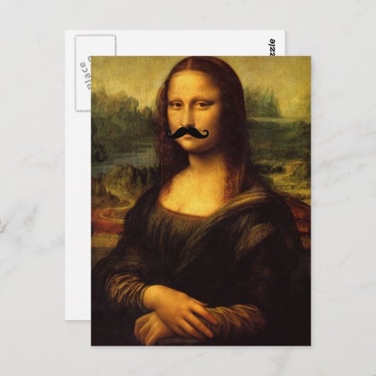 Mona Lisa mit Mustache Postkarte (Vorne/Hinten)