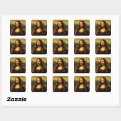 Mona Lisa mit Mustache Quadratischer Aufkleber (Blatt)