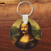 Mona Lisa mit Mustache Schlüsselanhänger (Vorderseite)