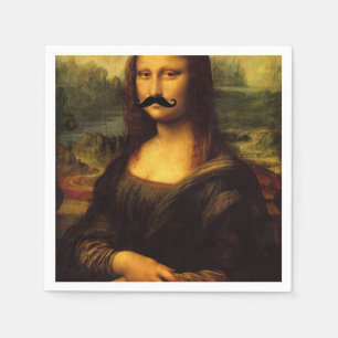 Mona Lisa mit Mustache Serviette