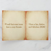 Mona Lisa mit Mütze - Frohes 2026 Karte (Innenseite)