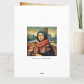 Mona Lisa mit Mütze - Frohes 2026 Karte (Rückseite)