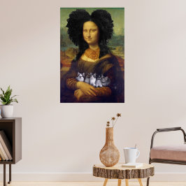 Mona Lisa mit niedlichen Kätzchen Leonardo da Vinc Poster
