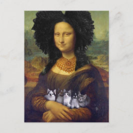 Mona Lisa mit niedlichen Kätzchen Leonardo da Vinc Postkarte