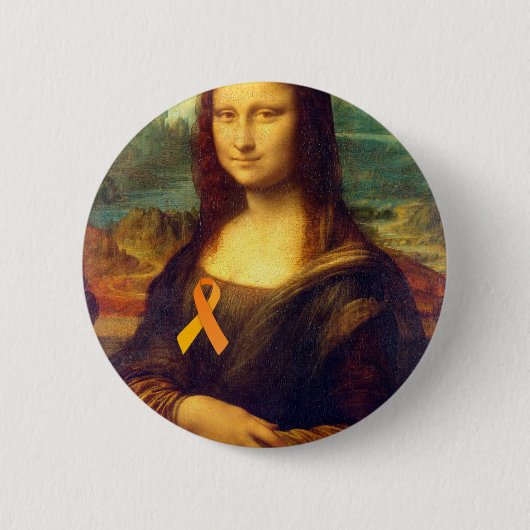 Mona Lisa mit Orange Ribbon Button (Vorderseite)