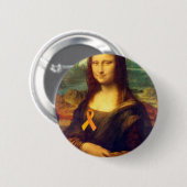 Mona Lisa mit Orange Ribbon Button (Vorne & Hinten)