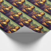 Mona Lisa mit Orange Ribbon Geschenkpapier (Ecke)