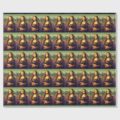 Mona Lisa mit Orange Ribbon Geschenkpapier (Flach)