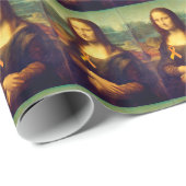 Mona Lisa mit Orange Ribbon Geschenkpapier (Rolleneckpunkt)