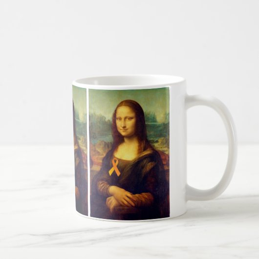 Mona Lisa mit Orange Ribbon Kaffeetasse (Rechts)