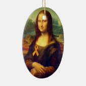 Mona Lisa mit Orange Ribbon Keramikornament (Rechts)
