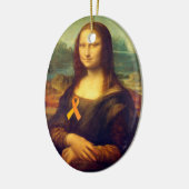 Mona Lisa mit Orange Ribbon Keramikornament (Links)