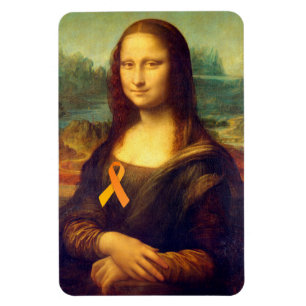 Mona Lisa mit Orange Ribbon Magnet