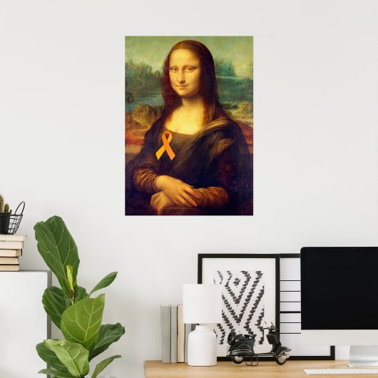 Mona Lisa mit Orange Ribbon Poster (Heimbüro)