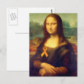 Mona Lisa mit Orange Ribbon Postkarte (Vorne/Hinten)