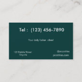 Mona Lisa mit Pizza Visitenkarte (Rückseite)