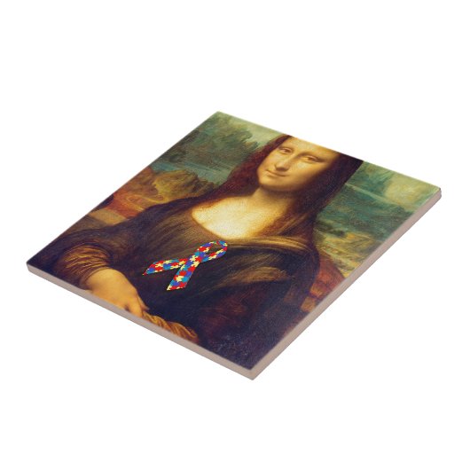 Mona Lisa mit Puzzle Ribbon Fliese (Seite)