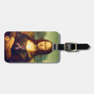 Mona Lisa mit Puzzle Ribbon Gepäckanhänger