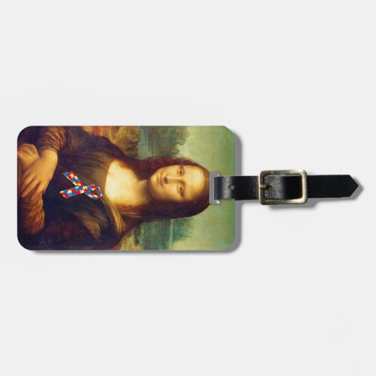 Mona Lisa mit Puzzle Ribbon Gepäckanhänger (Vorderseite horizontal)