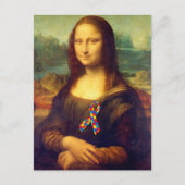 Mona Lisa mit Puzzle Ribbon Postkarte (Vorderseite)