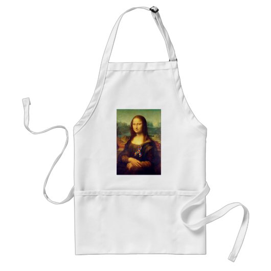 Mona Lisa mit Puzzle Ribbon Schürze (Vorne)