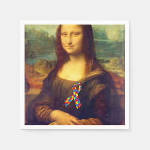 Mona Lisa mit Puzzle Ribbon Serviette