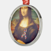 Mona Lisa mit Puzzle Ribbon Silbernes Ornament (Links)