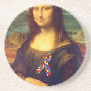 Mona Lisa mit Puzzle Ribbon Untersetzer
