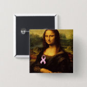 Mona Lisa mit rosa Ribbon Button (Vorne & Hinten)