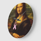 Mona Lisa mit rosa Ribbon Große Wanduhr (Winkel)