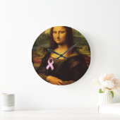 Mona Lisa mit rosa Ribbon Große Wanduhr (Zuhause)