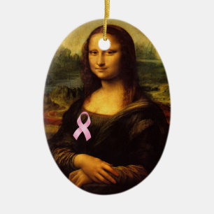 Mona Lisa mit rosa Ribbon Keramikornament